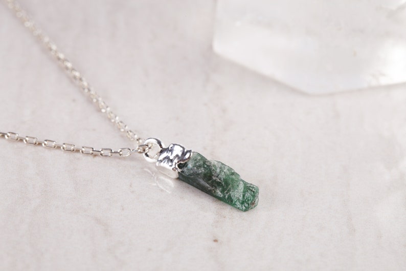 IST108 Raw Stone Necklace Gemstone Necklace Crystal Necklace Chalcedony Necklace Raw Chalcedony Necklace Dainty Necklace