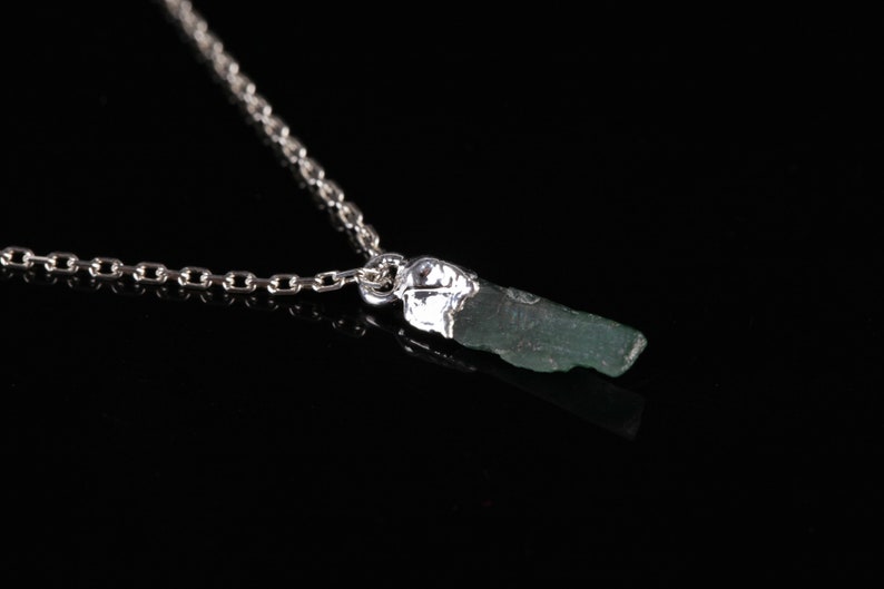 IST108 Raw Stone Necklace Gemstone Necklace Crystal Necklace Chalcedony Necklace Raw Chalcedony Necklace Dainty Necklace