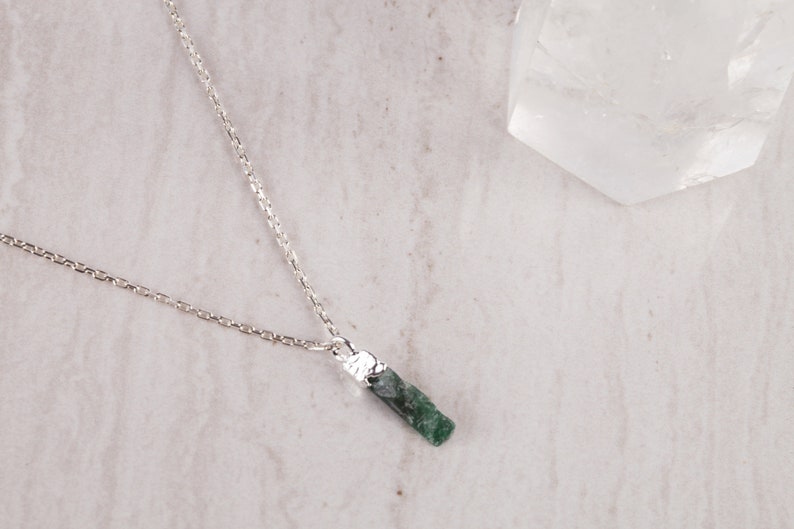 IST108 Raw Stone Necklace Gemstone Necklace Crystal Necklace Chalcedony Necklace Raw Chalcedony Necklace Dainty Necklace