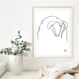 Printable Minimalist Horse and Girl Wall Art, Equestrian Horse Lover Gift, Minimal One Line Drawing, Abstract Equine Decor, Clip Art