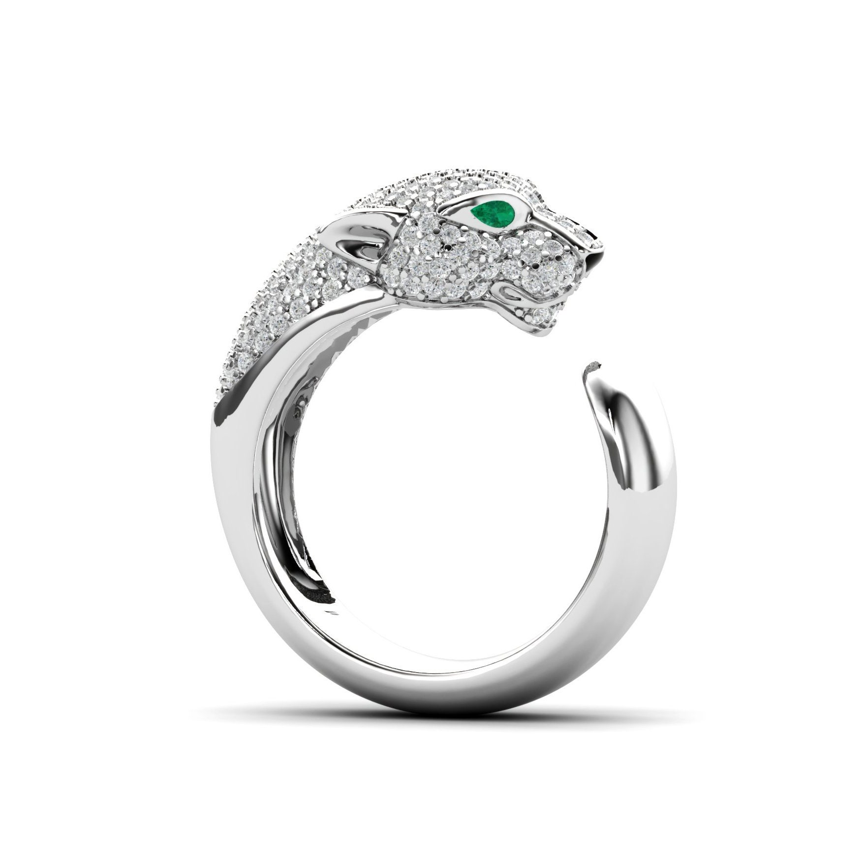 Diamond Panther Ring Jaguar Gold Ring 14k Solid Rose Gold - Etsy