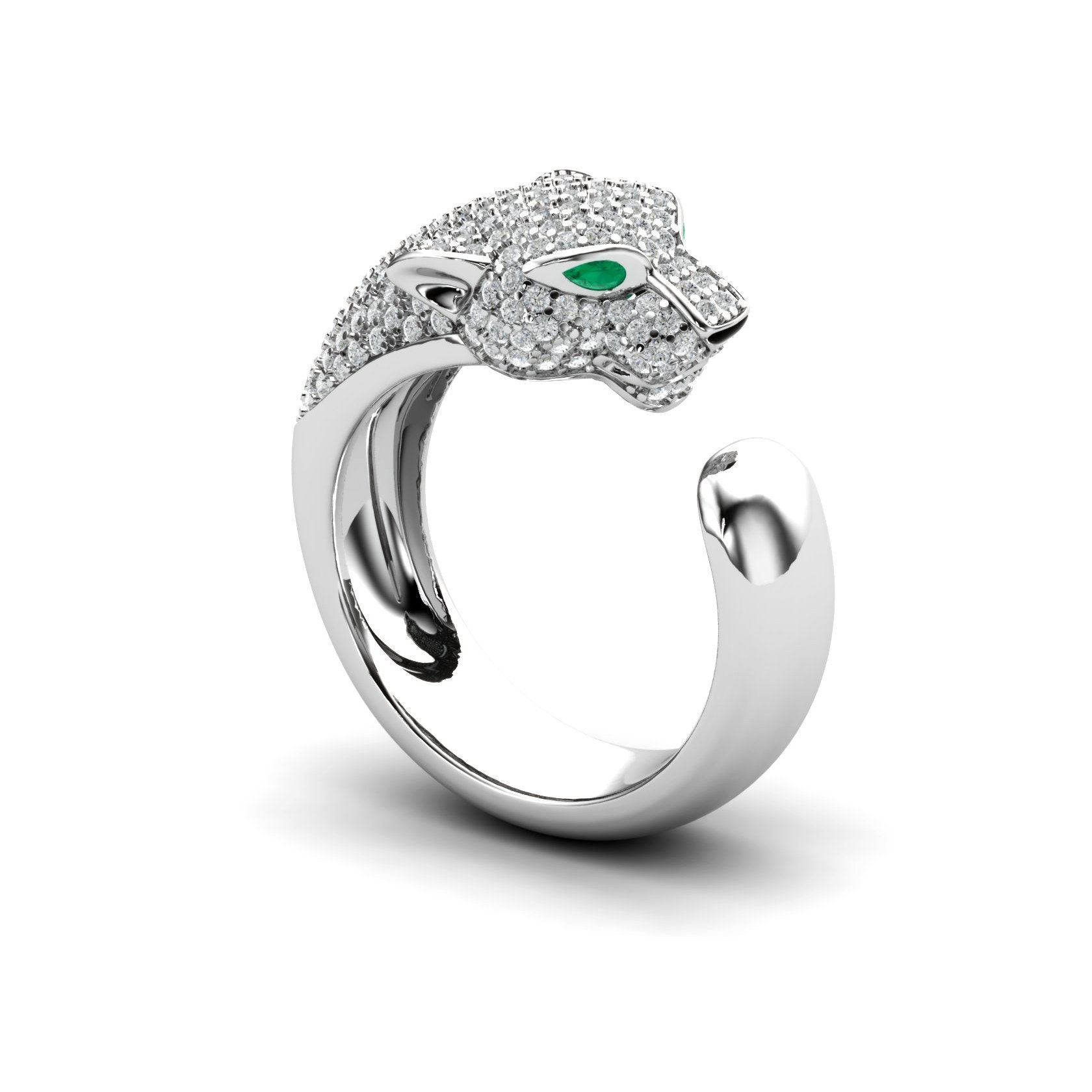 Diamond Panther Ring Jaguar Gold Ring 14k Solid Rose Gold - Etsy