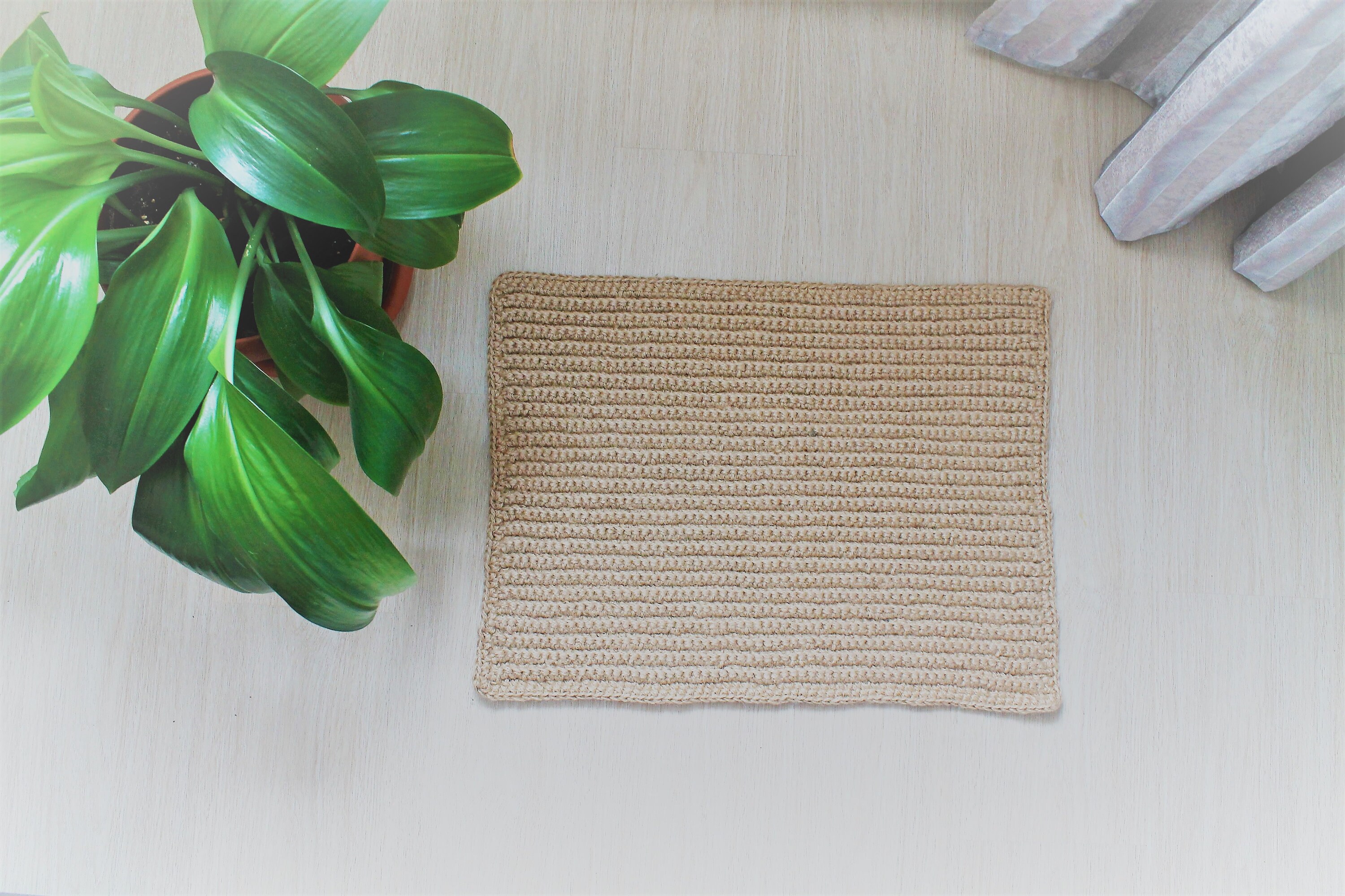 Rug crocheted from jute Bath mat Eco handmade rug Etsy