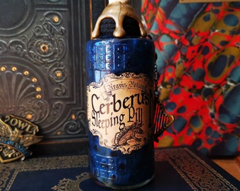 Somnifère de Cerbère Potion magique décoration pour cabinet de curiosité en verre pour sorcières et sorciers