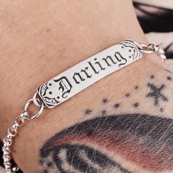 Old English Darling chain bracelet, Valentine's gift to my soulmate.