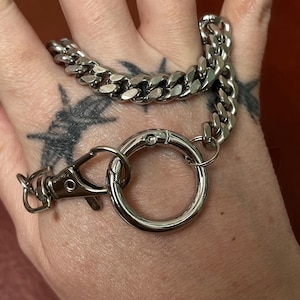 Cadena de acero para billetera. Accesorio para bolso con eslabones cubanos. Cadena para cinturón emo. Regalo de joyería gótica para novio. Accesorios punk Y2K. Llavero.