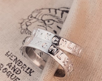 Personalised Hand Stamped Roman Numerals Adjustable Ring. Cool Ring Push Present Gift for New Mum.