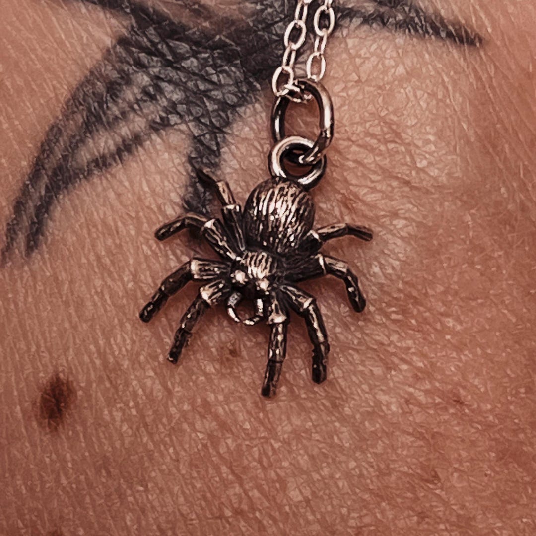 Pink Spider Chain Sterling Spider Charm Chain Necklace With Lobster Clasp. Choose Your ...