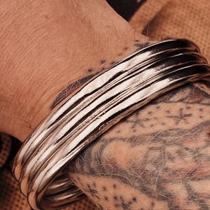 One Pewter Textured Bangle – Organic Handmade Jewellery, Boho Silver Colour Bracelet, Minimalist Stacking Bracelet, Witchy Gift for Her.