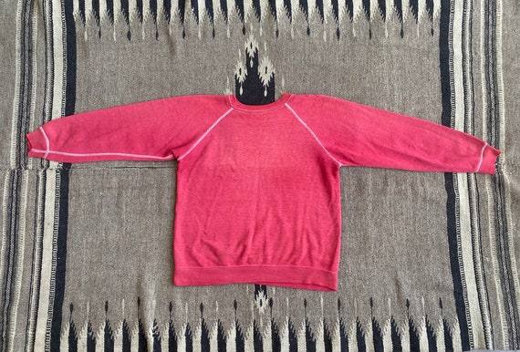 90s Vintage Faded Red Raglan Sweatshirt - Boxy Sm… - image 2