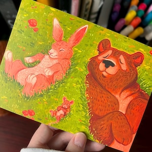 Forest Animal Friends Postcard Print