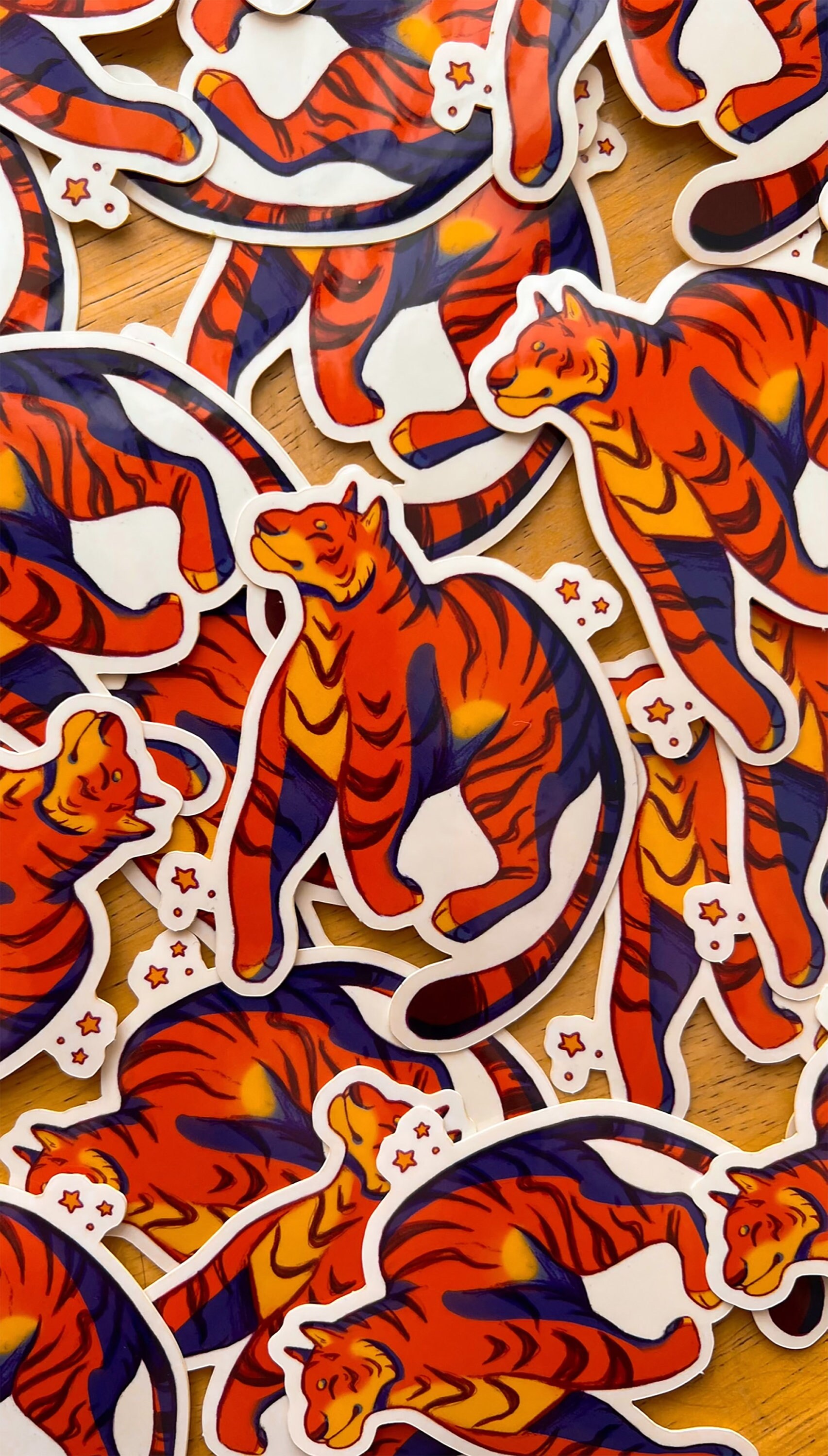 Tiger Stickers Dreamy Tiger Vinyl Sticker - Cute Glossy Laptop Decal - Etsy