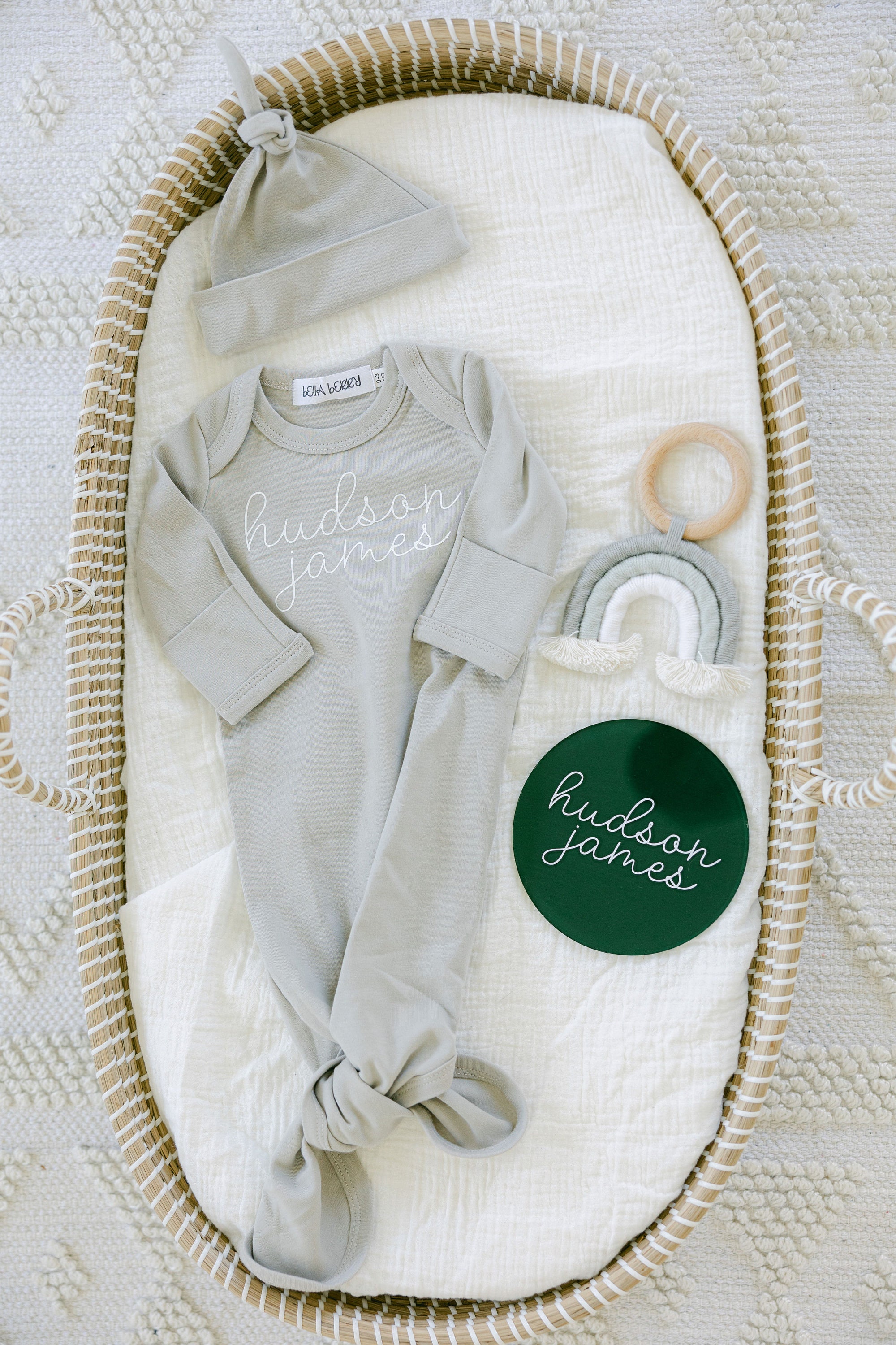 Personalized Knotted Gown Set With Hat Cotton Knotted Gown - Etsy