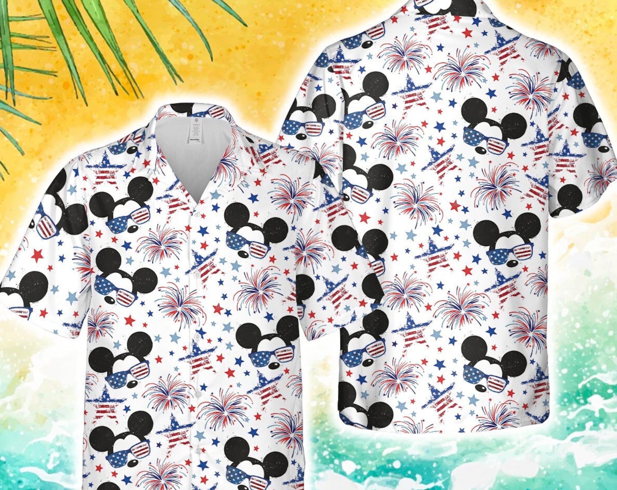 Discover Mickey American Head 4th of July Family Hawaiian Shirt