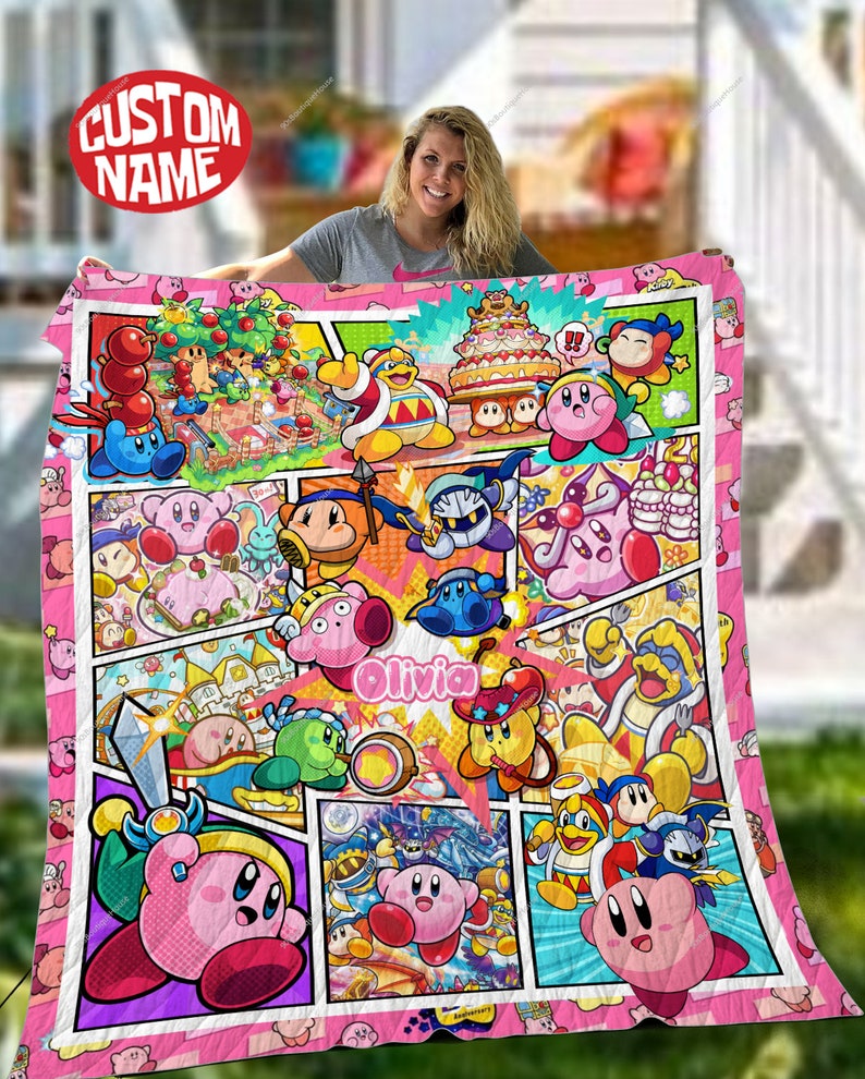 Personalized Kirby Gaming Inspired Blanket Kirby Video Game Etsy