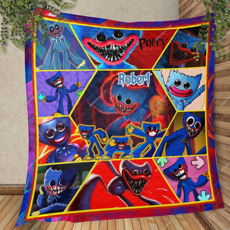 Poppy Playtime Quilt Blanket Huggy Wuggy Quilt Blanket Poppy Etsy UK