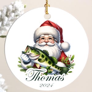 Fishing Christmas Ornament for Fisherman, Custom Name Xmas Ornament, Personalized Fisherman Gift, Boater Gift, Fish Ornament, Guy Who Fishes