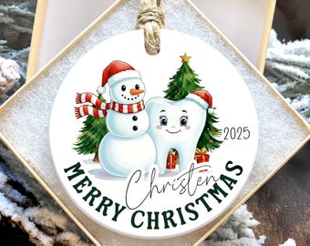 Christmas Dental Ornament, Personalized Christmas Ornament for Dental Hygienist, Dentist Office Custom Gift for Staff Party, Customer Gift