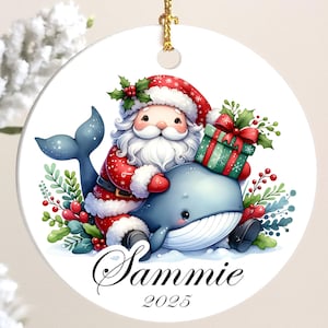 2025 Personalized Whale Ornament for Child, Whale Custom Christmas Ornament, Gift for Child, Whale Gift for Kid, Whale Christmas Tree Decor