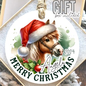 Personalized Horse Christmas Ornament, Custom Name Ornament, Xmas Horse Holiday Tree Decor, Horse Gift for Child, Ornament for Horse Lover