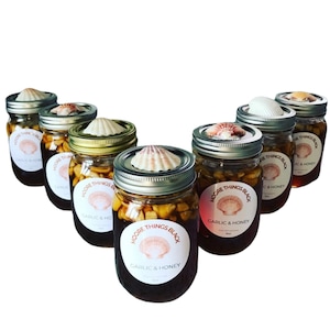 Honey and Garlic, Infused honey and garlic, Fermented Honey and Garlic, Organic honey and garlic, immune support,  16 0z jar