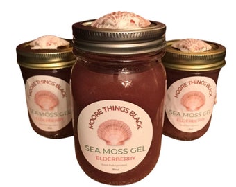 Wildcrafted Elderberry Sea Moss Gel, Organic Immune Support