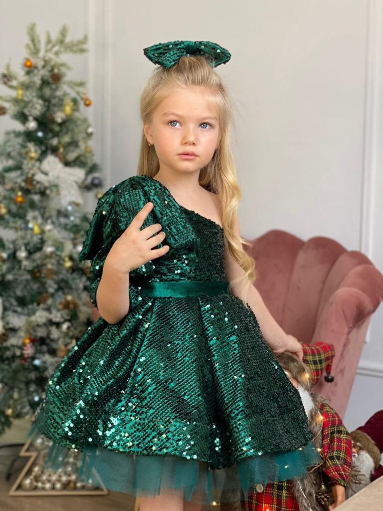 infant green christmas dress