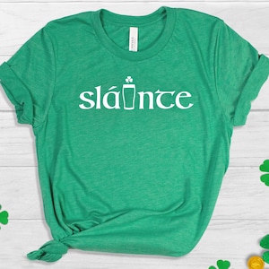 Sláinte St Patrick's Day Shirt, Irish Lucky Tee, St Paddy's Day Gift, Guinness Inspired Beer Drinking shirt, Bella Canvas Unisex, Bar Crawl