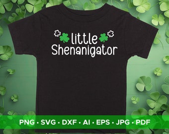 Little Shenanigator St Patricks Day SVG PNG - Irische Kinder Shirt (digitaler Download)