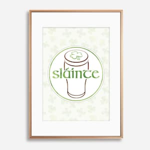 Sláinte Printable Wall Art, Irish print, Guinness art, St Patrick&#39;s Day Bar Sign, Irish gift, Gaelic, Cheers Irish decor, Slainte bar poster