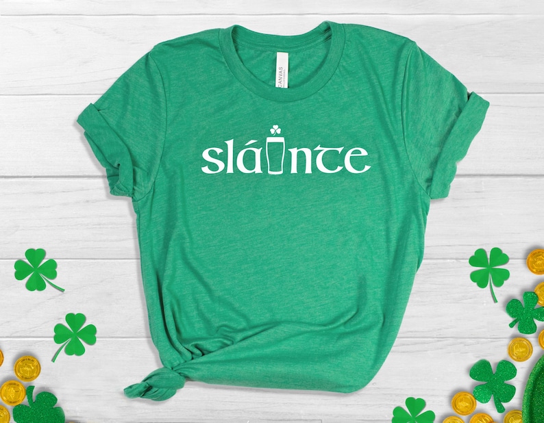Sláinte St Patrick's Day Shirt, Irish Lucky Tee, St Paddy's Day Gift, Guinness Inspired Beer Drinking shirt, Bella Canvas Unisex, Bar Crawl
