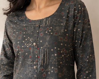 Cotton Rayon Printed Kurti | Everyday Indian Tunic for Women