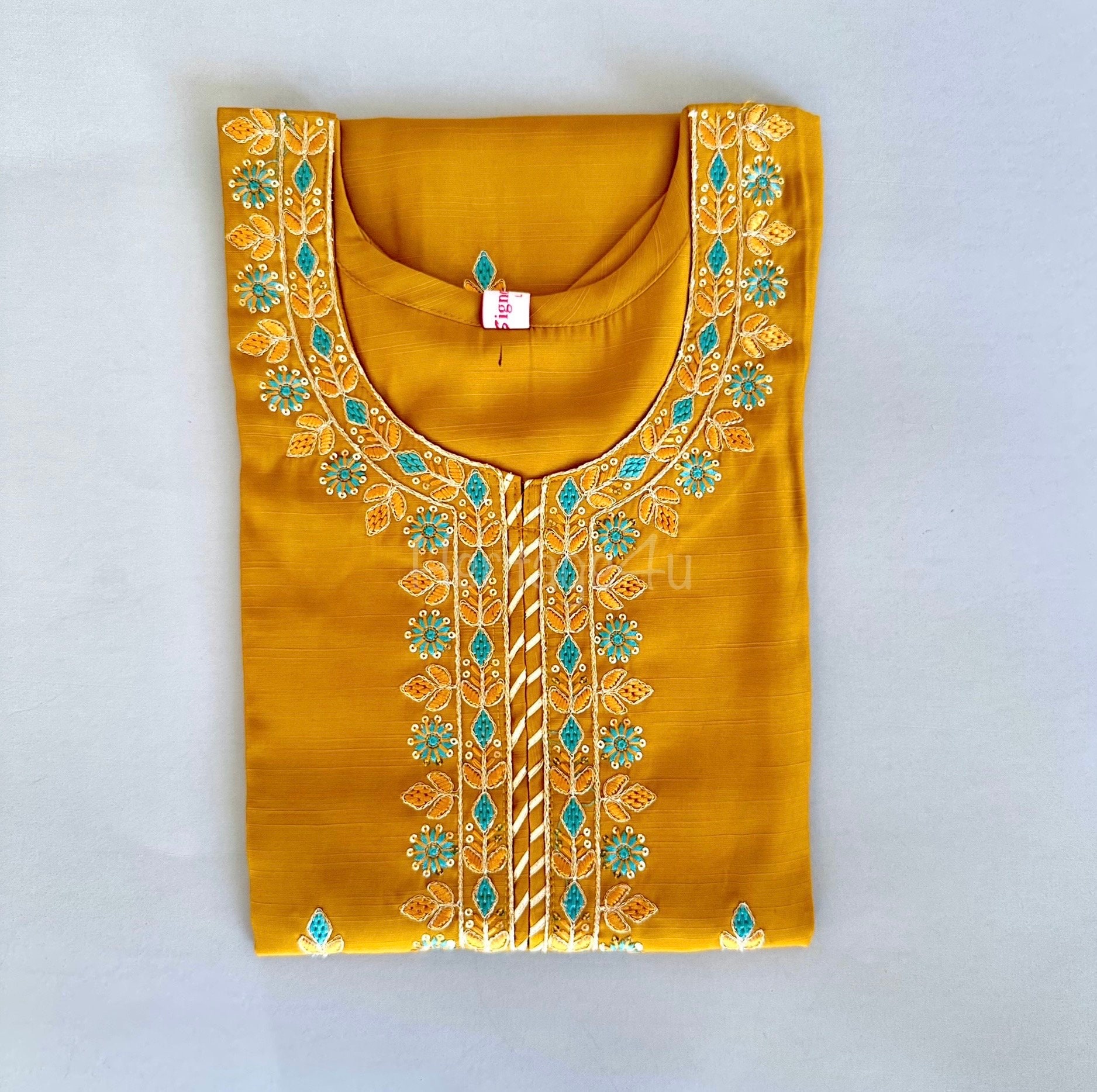 Mustard Reva Silk Kurta