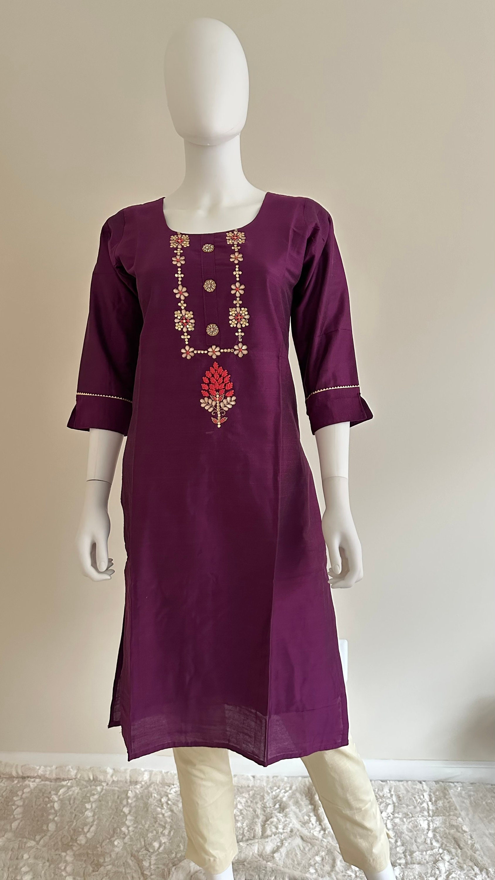 Party Wear Purple and Violet color Georgette fabric Kurti : 1887217