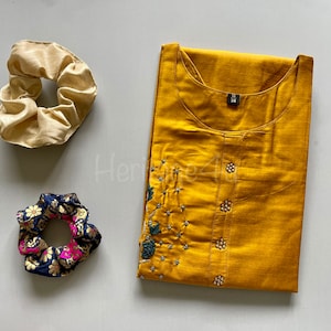 Mustard Yellow Silk Kurti