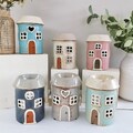 Ceramic House Wax Melt Burner, Round House Rustic Wax Melt Warmers, Oil Warmer, Gift, Green, Rustic Grey, Slate, Cream, Pink Wax Burner