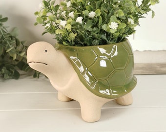 Green Tortoise Plant Pot