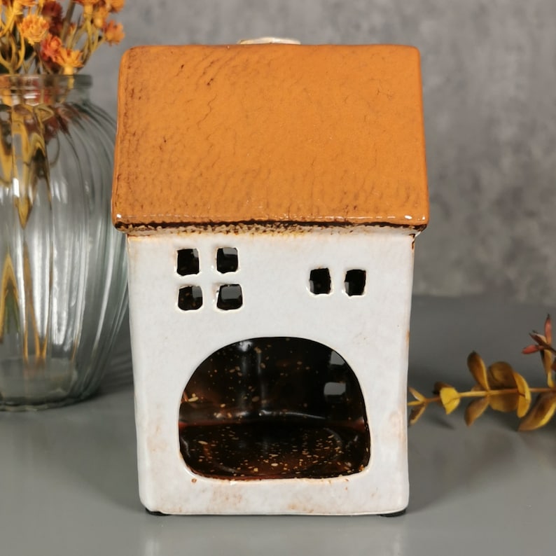 Ceramic House Tea Light Holder Grey Terracotta Etsy UK