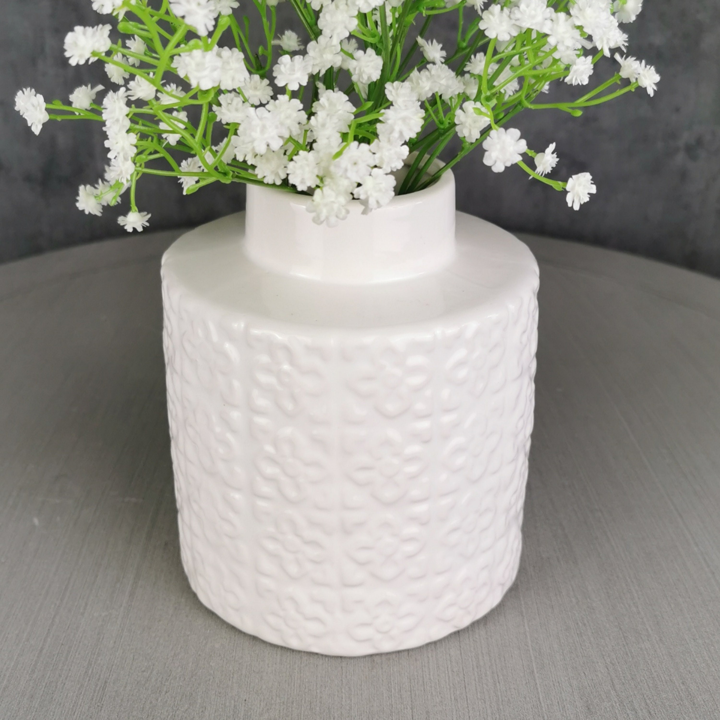 White Ceramic Bud Vase 15cm Etsy