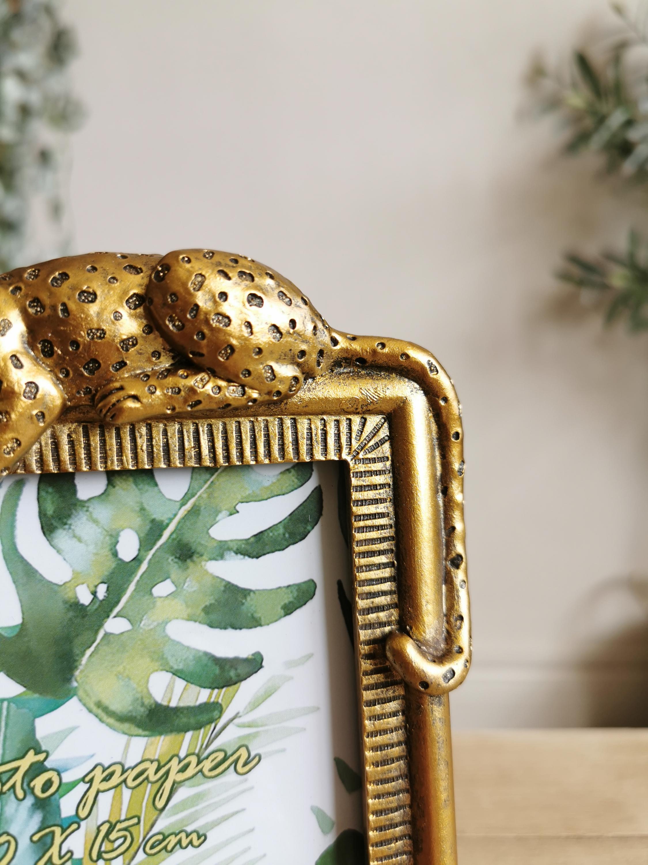 Leopard Photo Frame, Gold Frame, Vintage Style Resin Photo Frame - Etsy UK