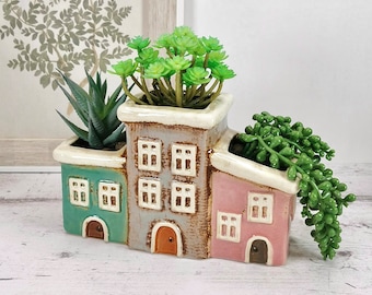 Village Pottery 3 House Planter