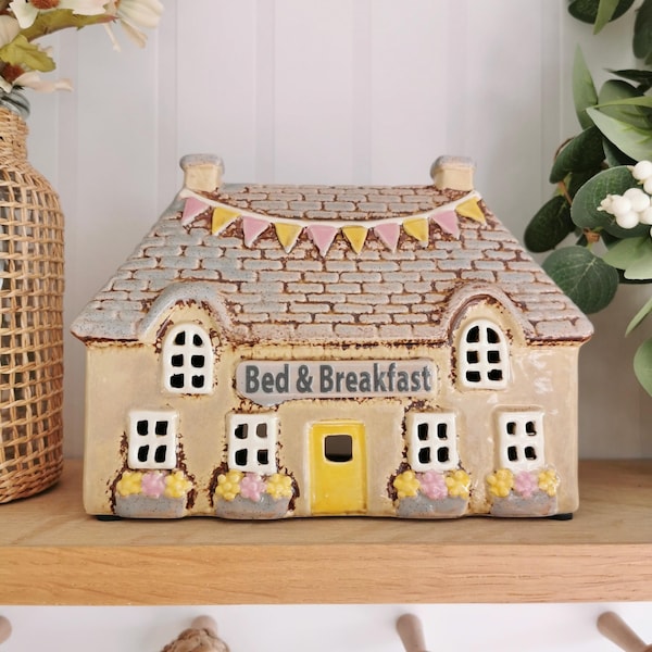 Bed and Breakfast Ceramic House Tea Light Holder