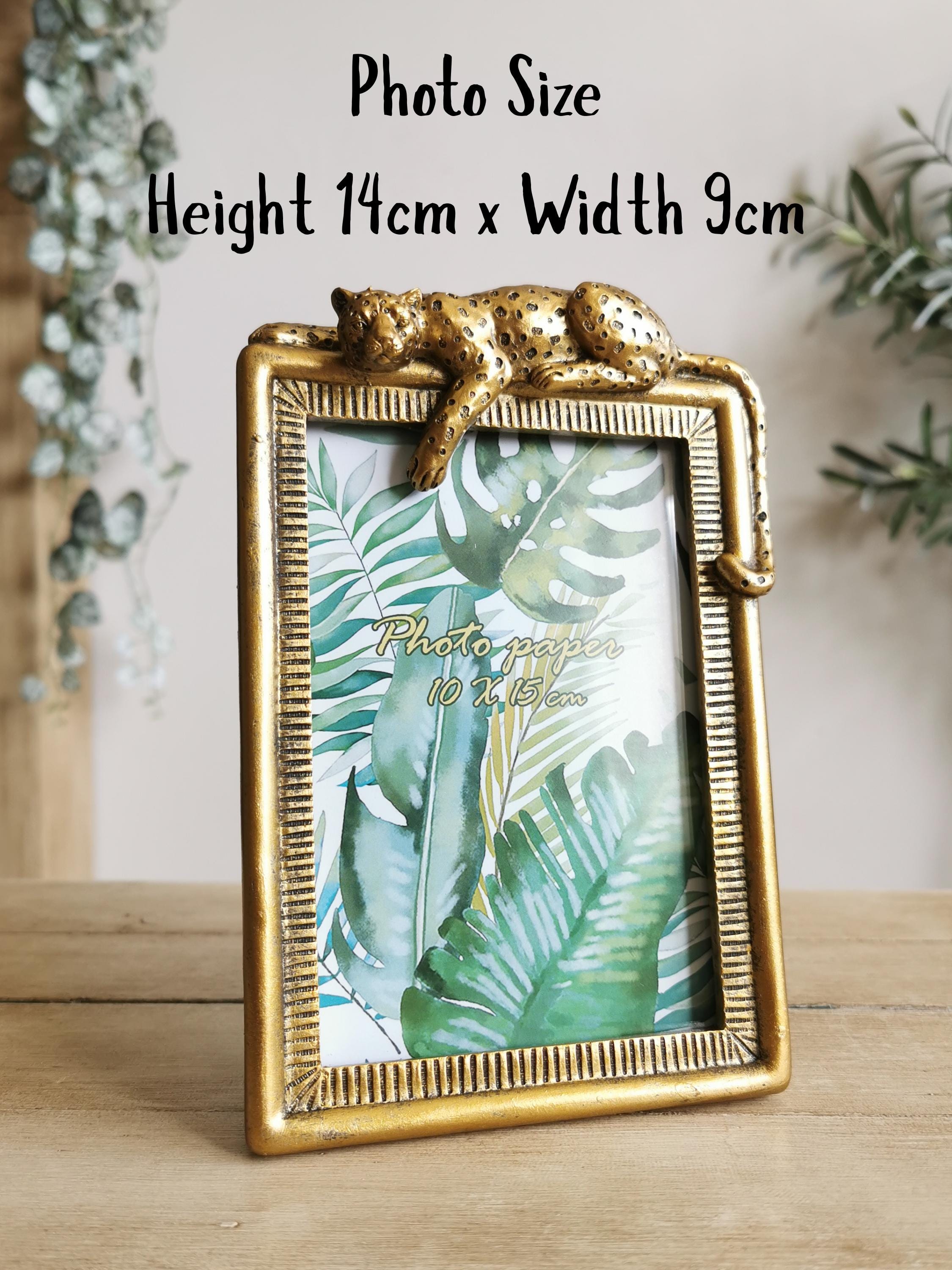 Leopard Photo Frame, Gold Frame, Vintage Style Resin Photo Frame - Etsy UK