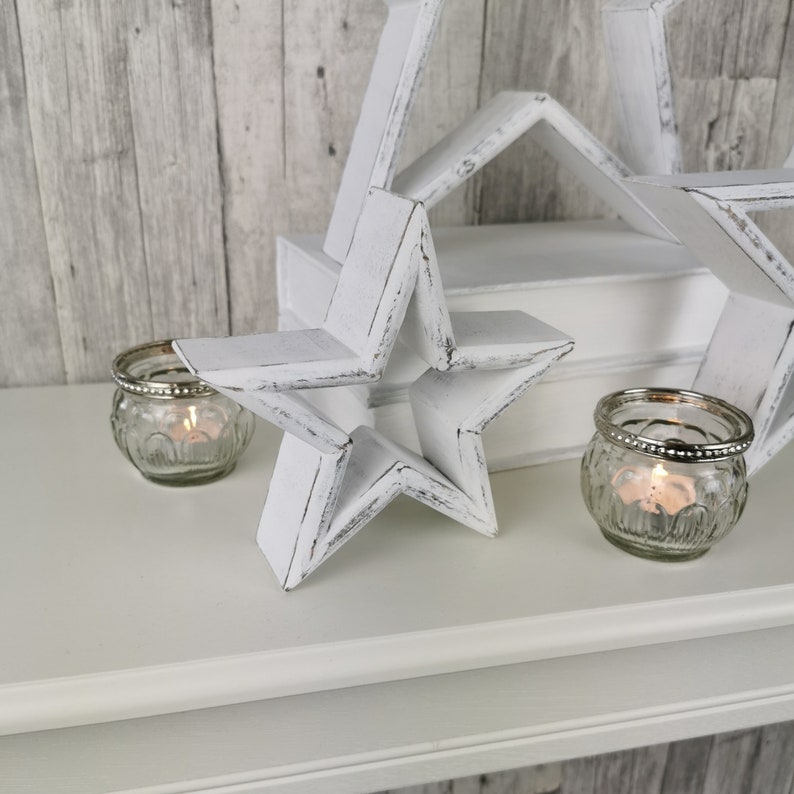 Rustic White Wood Mantelpiece Stars Etsy Uk