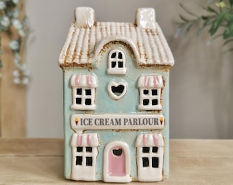 Ice Cream Parlour, Ceramic House Tea Light Holder
