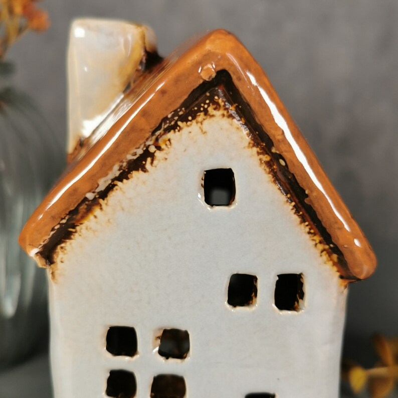 Ceramic House Tea Light Holder Grey Terracotta Etsy UK