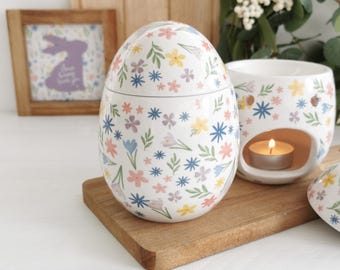 IMPERFECT Floral Egg Wax Melt Burner, Oil Burner