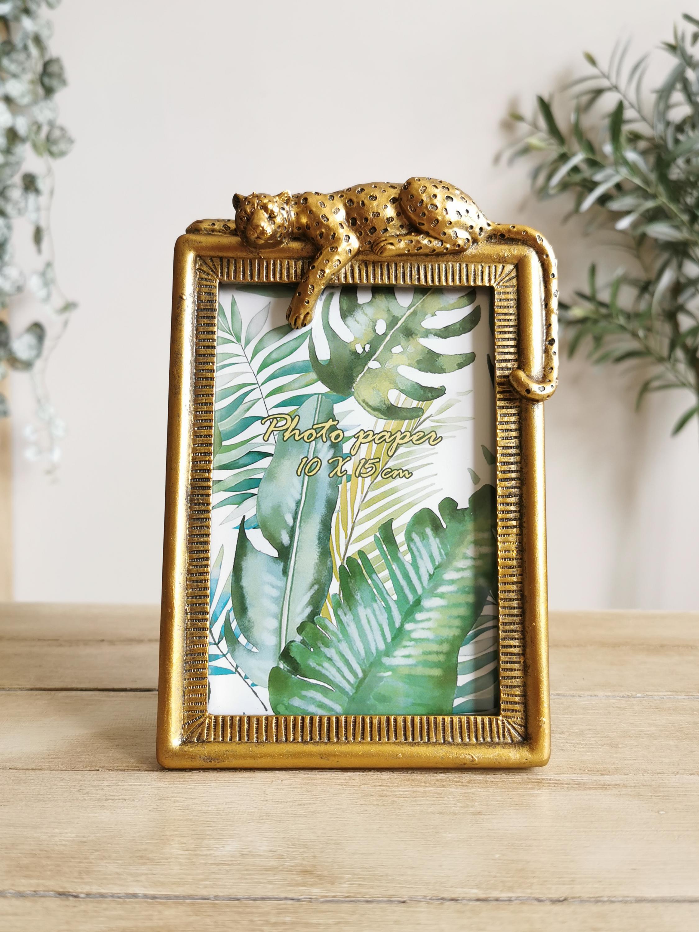 Leopard Photo Frame, Gold Frame, Vintage Style Resin Photo Frame - Etsy UK