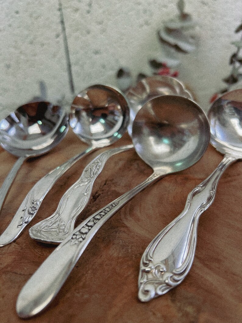 Small ladle Serving cutlery vintage hand-engraved personalized with first name, word, phrase & motifs image 4