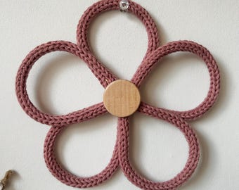 Knitted wire Flower Wall Hanging: Nursery Decor l girl room decor